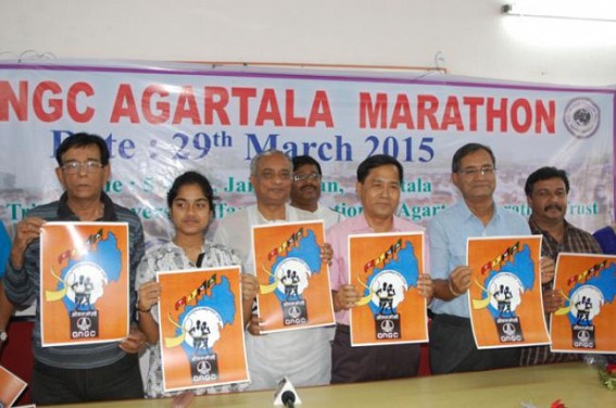 8th ONGC Agartala Manrathon on March 29  : Logo release function held in Press CLub